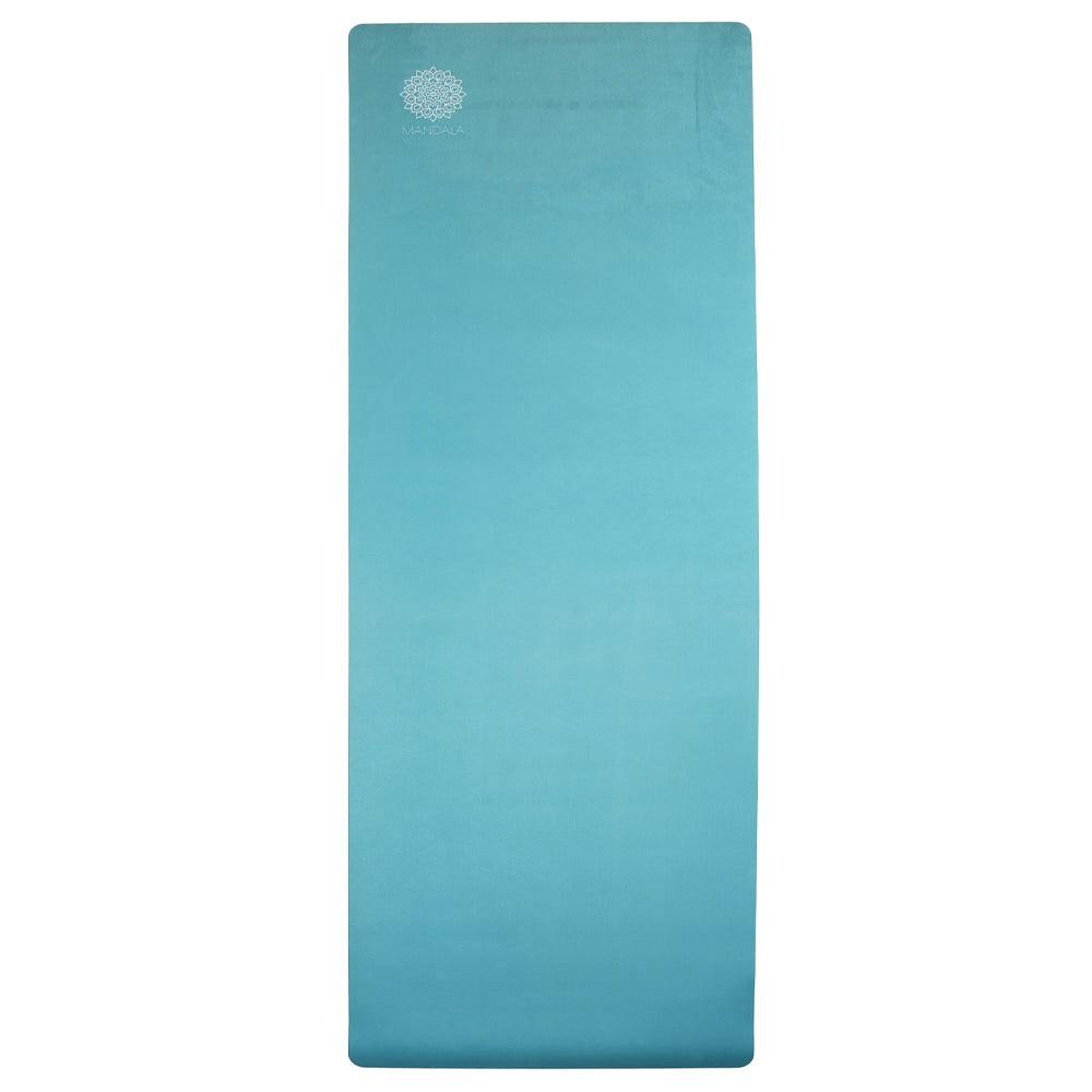 Mandala Yoga Mat Premium Bundle, Includes Yoga Mat 188cm H x 61cm W, Yoga Strap & Steel Hydration Bottle - Teal