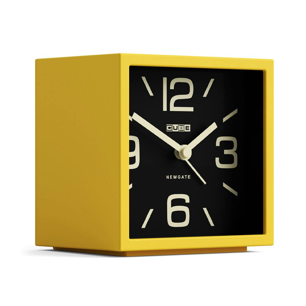 Newgate Cube Mantel Clock-Citrus Yellow