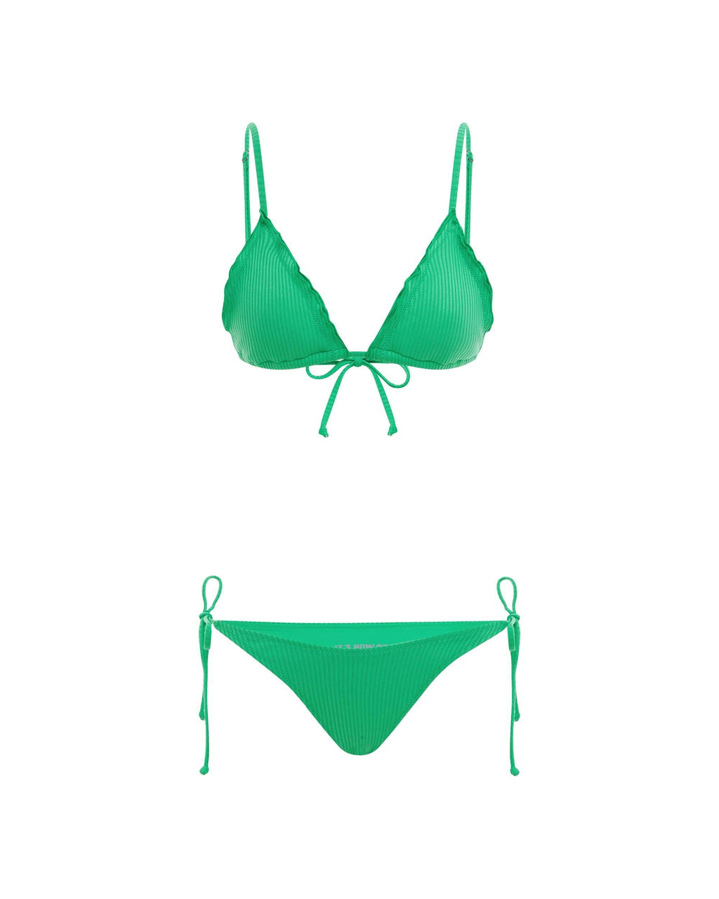 THE FRILL TRI ECO TOP - PARAKEET RIB