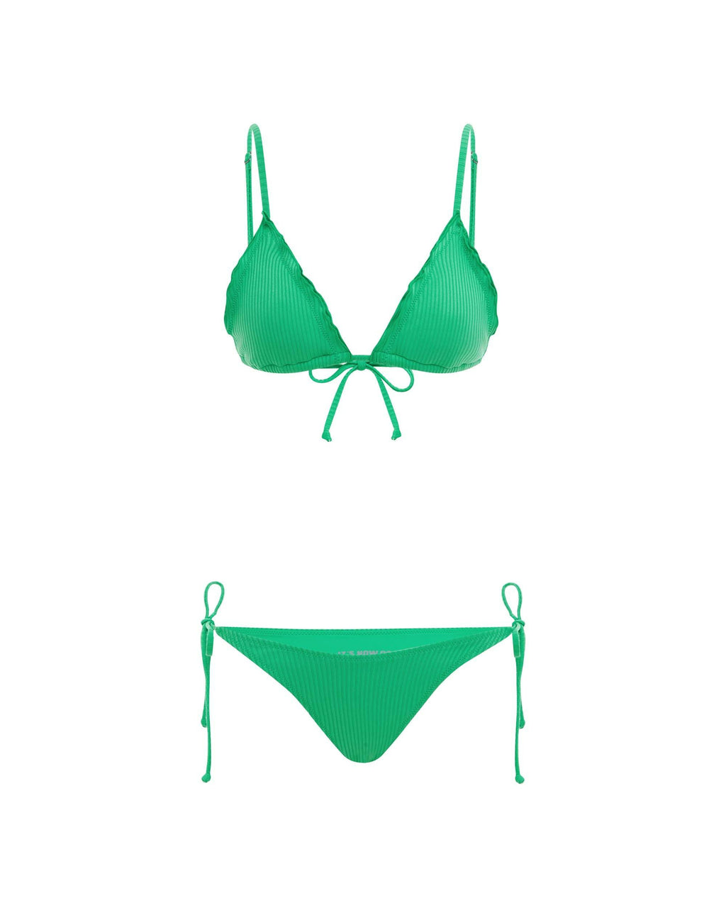 THE FRILL TRI ECO TOP - PARAKEET RIB