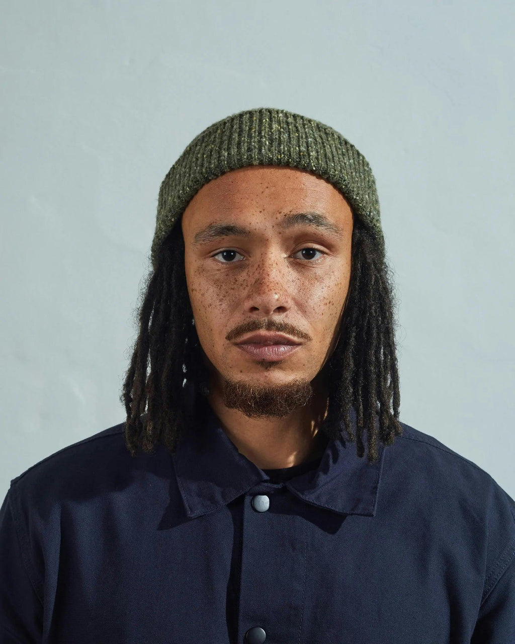 Uskees 4003 Speckled Donegal Wool Beanie in Army Green