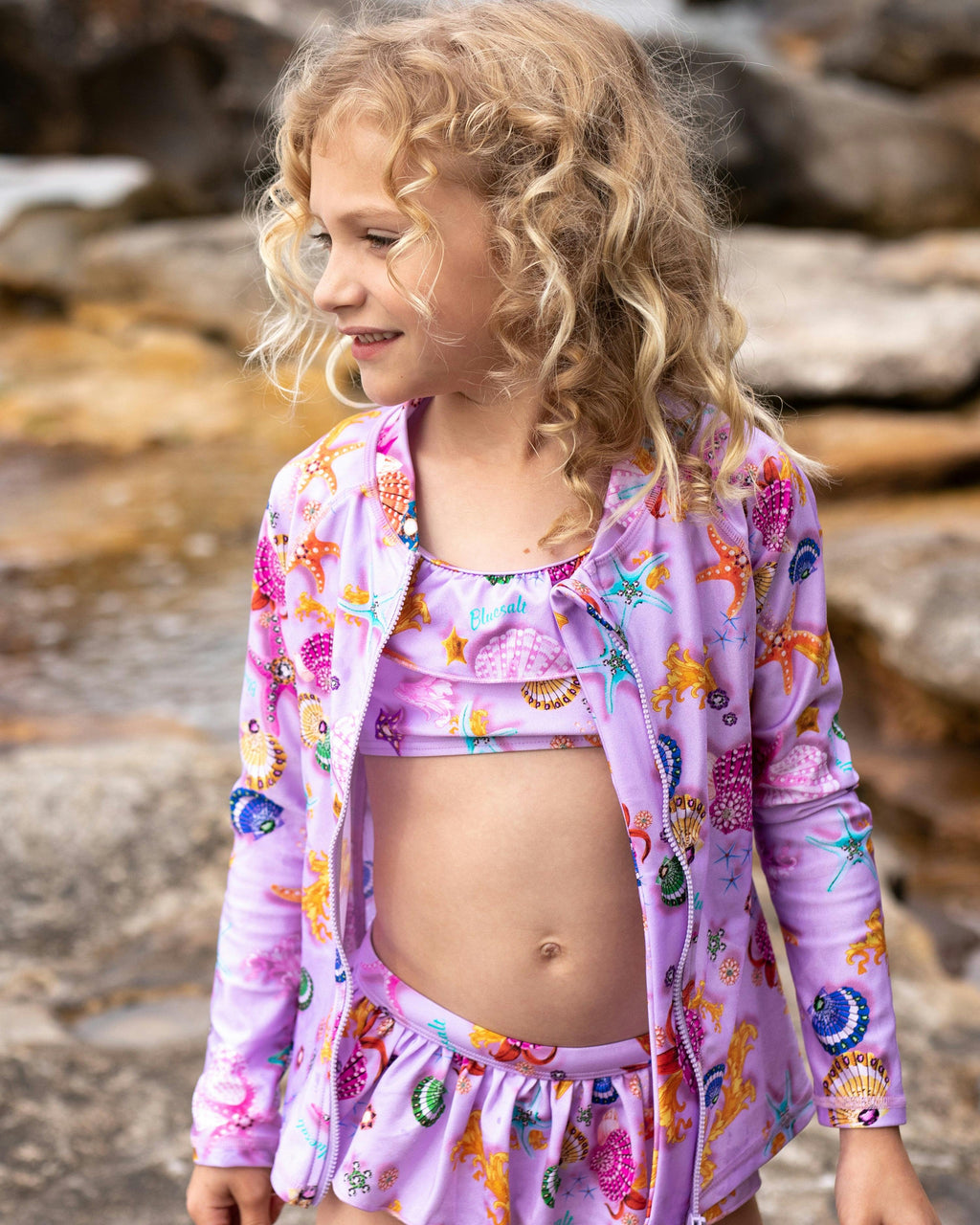 Beach Treasures Rash Top and Bikini Set