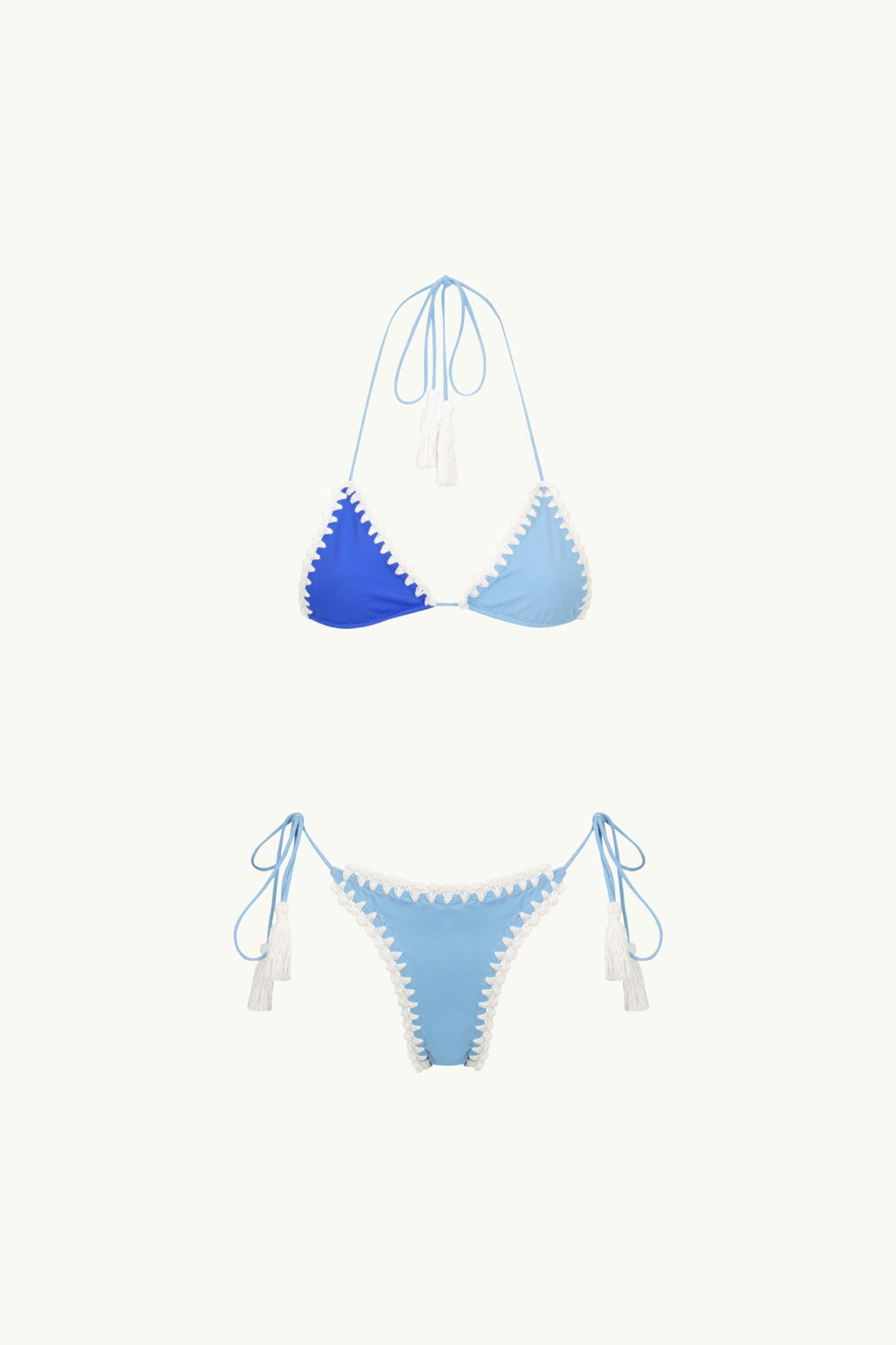 PEACHES CROCHET TRIM KINI BRIEF - BLUE HUES