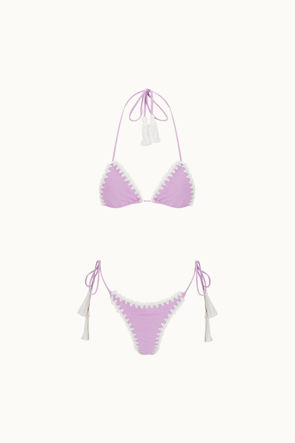 PEACHES CROCHET TRIM BRIEF - LILAC