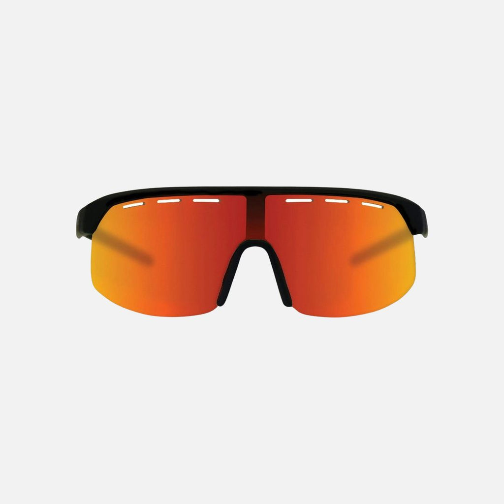 Velocity HD -  Matte Black Frame, Grey Lens HD with Red Iridium plus Venting