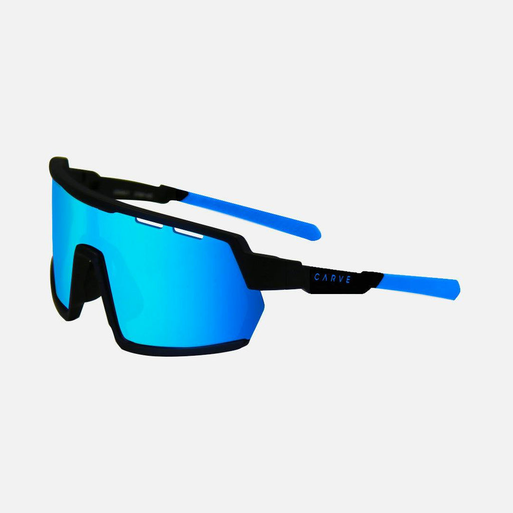 Legacy HD - Matte Black Frame Blue Rubber Arm, Rose Lens with Blue Iridium with Venting