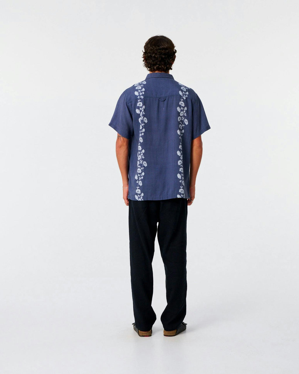 Peace Floral Shirt - Worker Blue