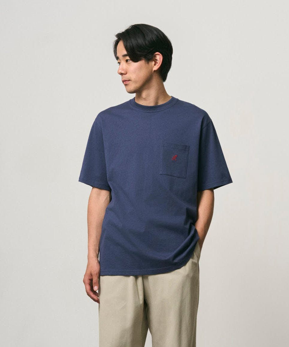 Gramicci One Point Pocket Tee in Navy