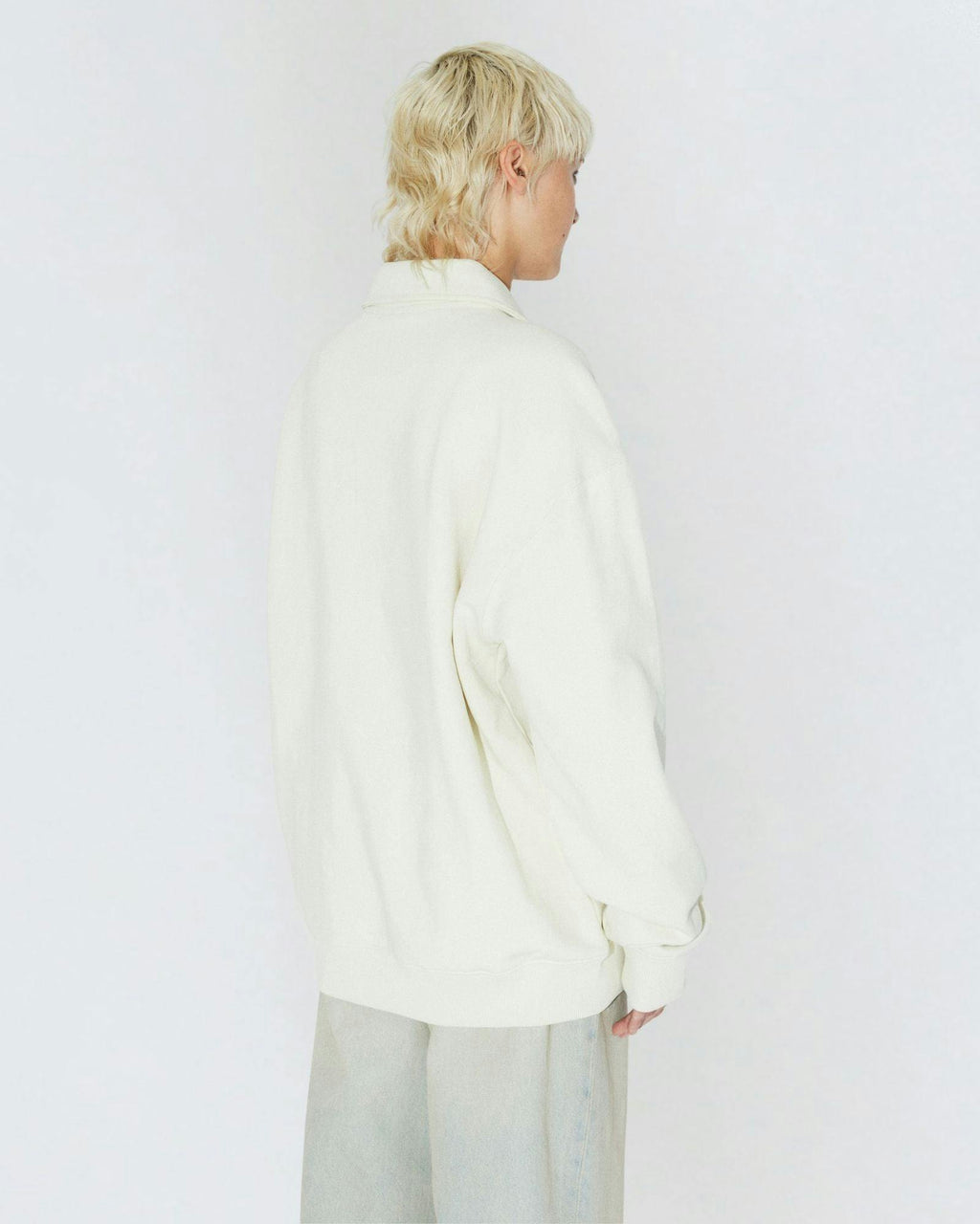 Brady Collar Sweat - Ecru Mono