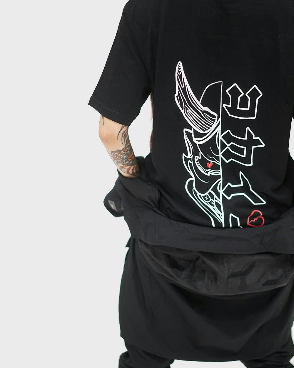 "Hanbun Hannya" T Shirt // Black