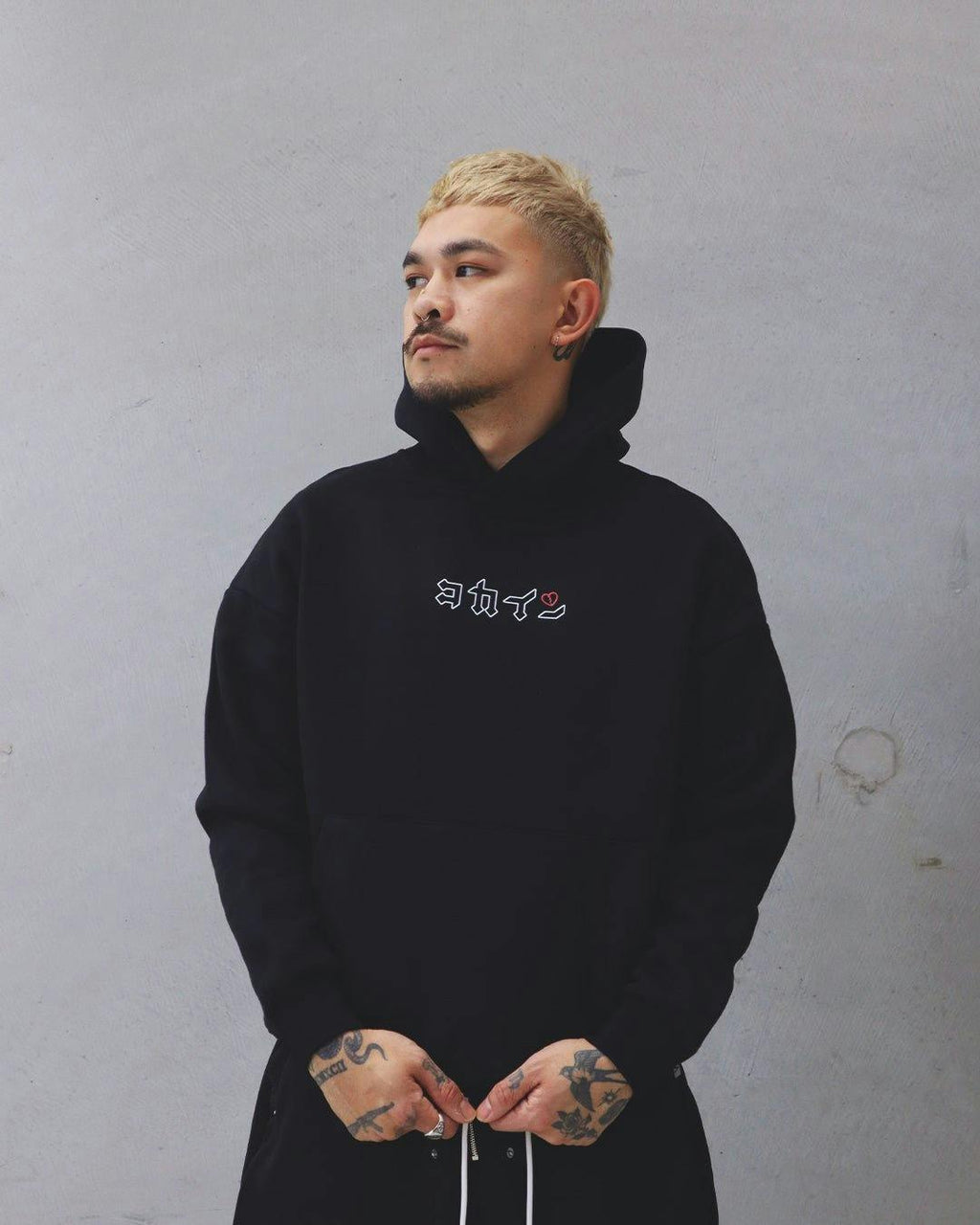"Hanbun Hannya" Hoodie // BLACK