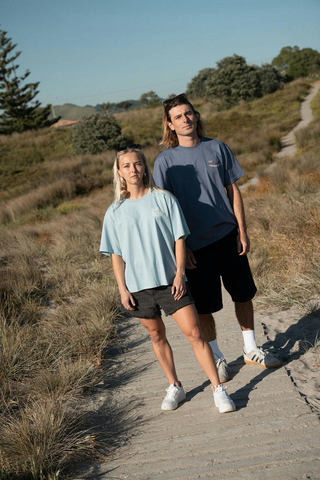 Mount Retro Women's Tee - Tropical Blue