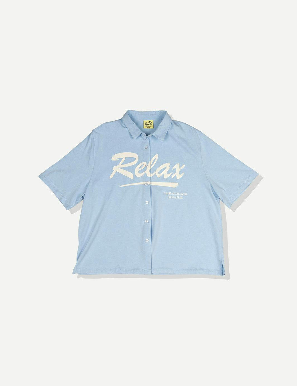 Relax Cotton Crop Buttonup - Blue