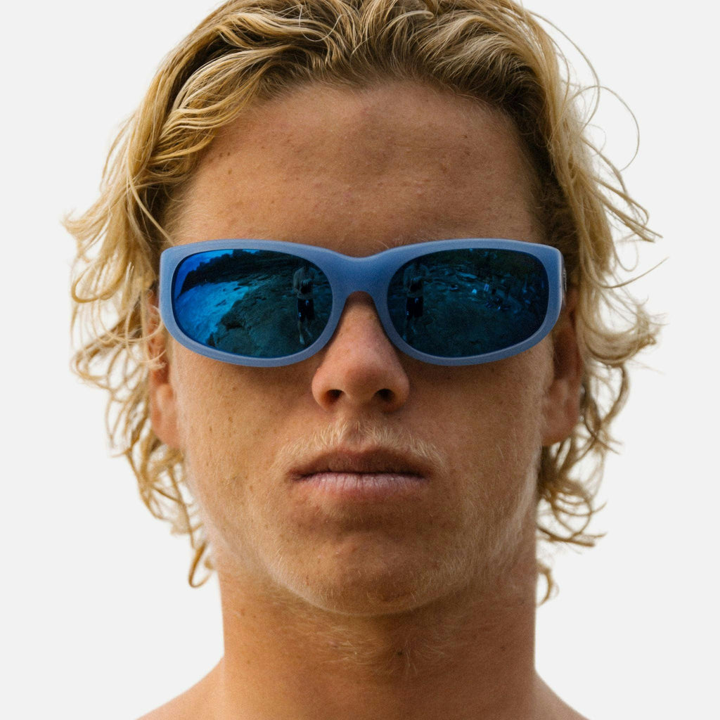 CYLINDER Pearl Sky Blue | Grey Polarised Blue Chrome Mirror Bio Lens