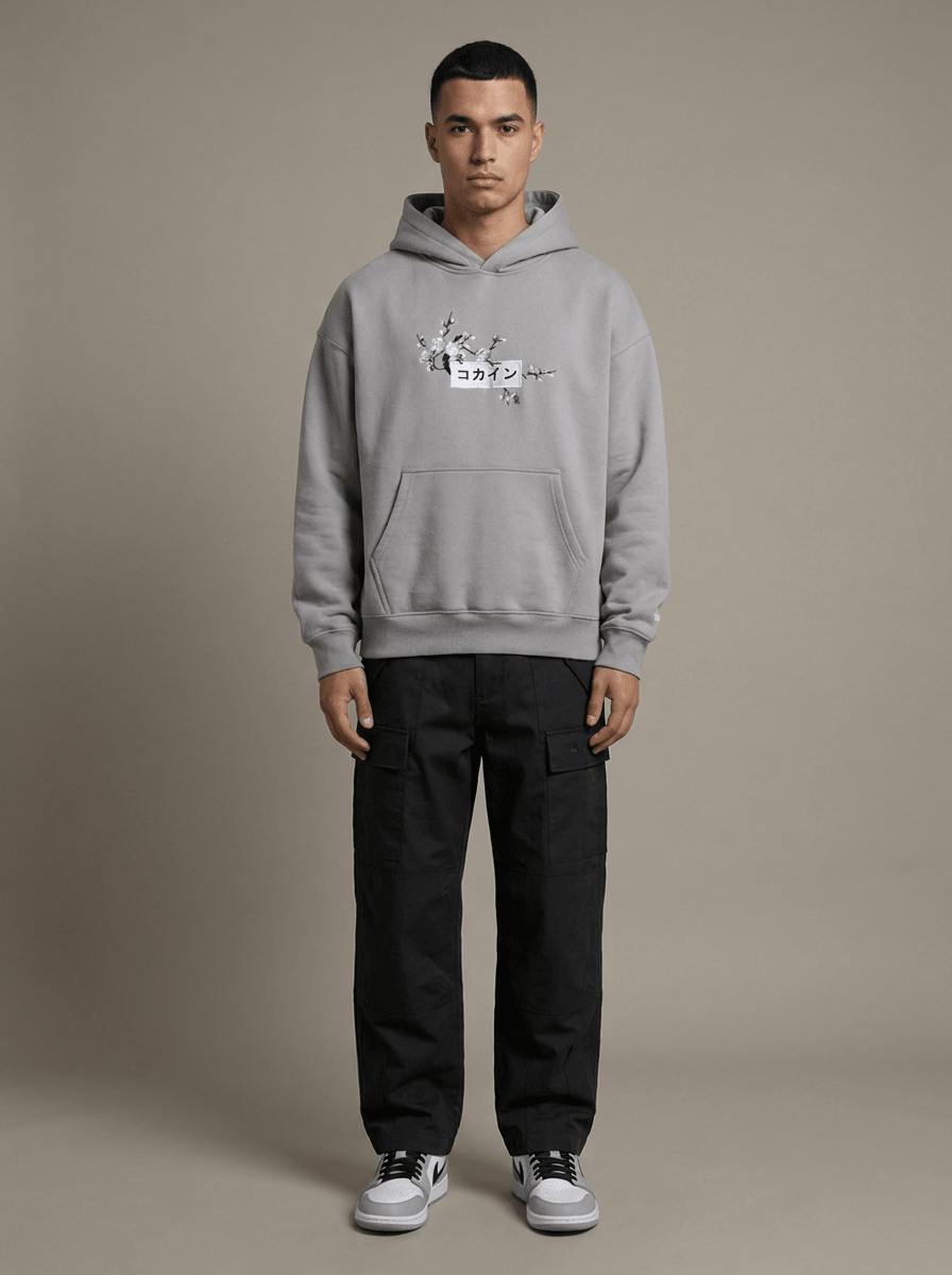 Nardo Grey / Purple & Yellow Blossom //// Hoodie