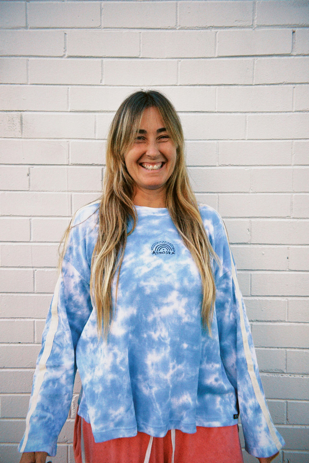 Lounge Long Sleeve Tee in Cloud Tie Dye