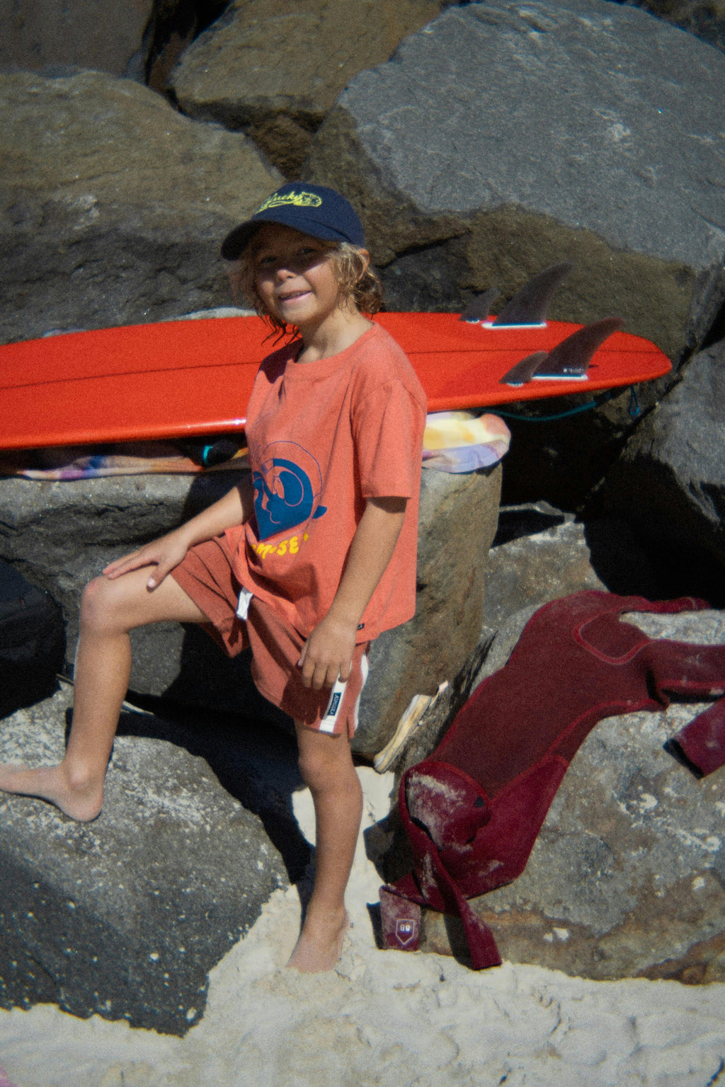 Mini Terry Towelling Shorts in Rust
