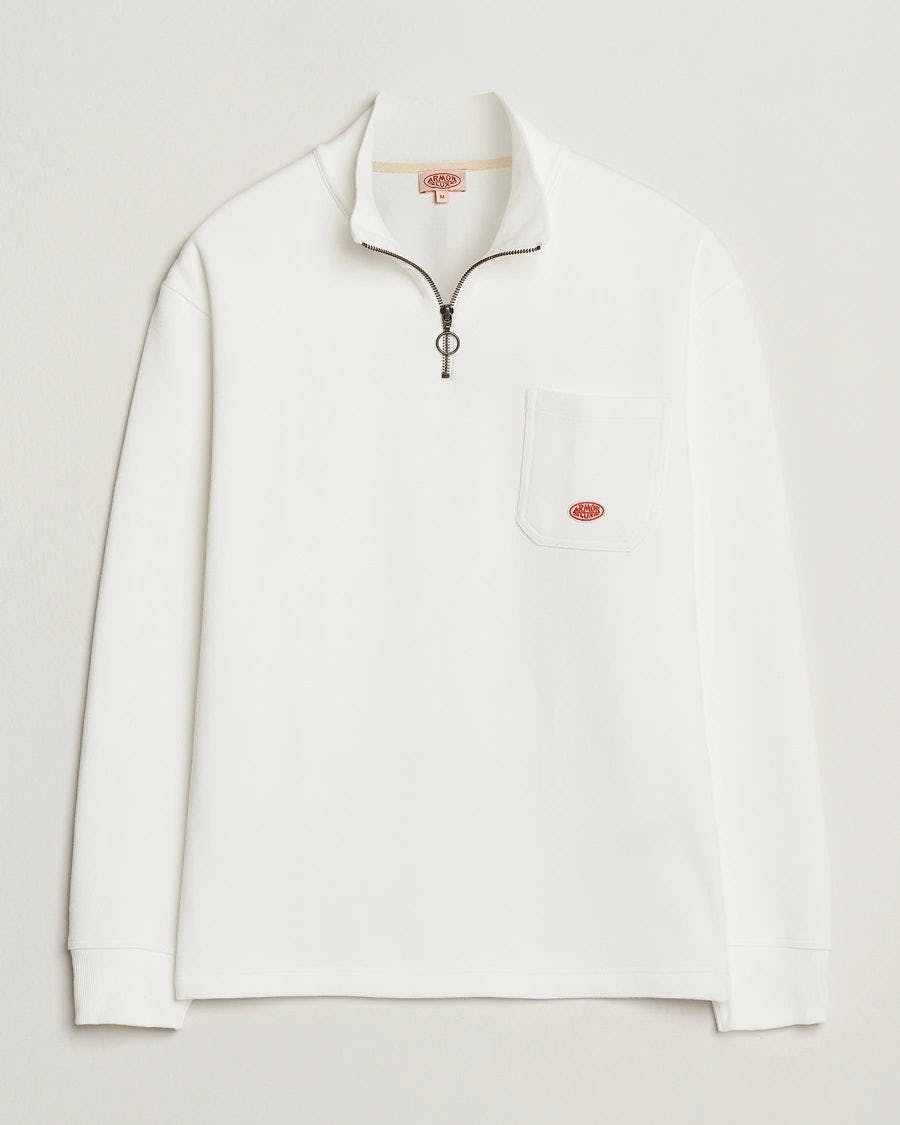 Armor Lux Heritage Cotton Quarter Zip in Milk