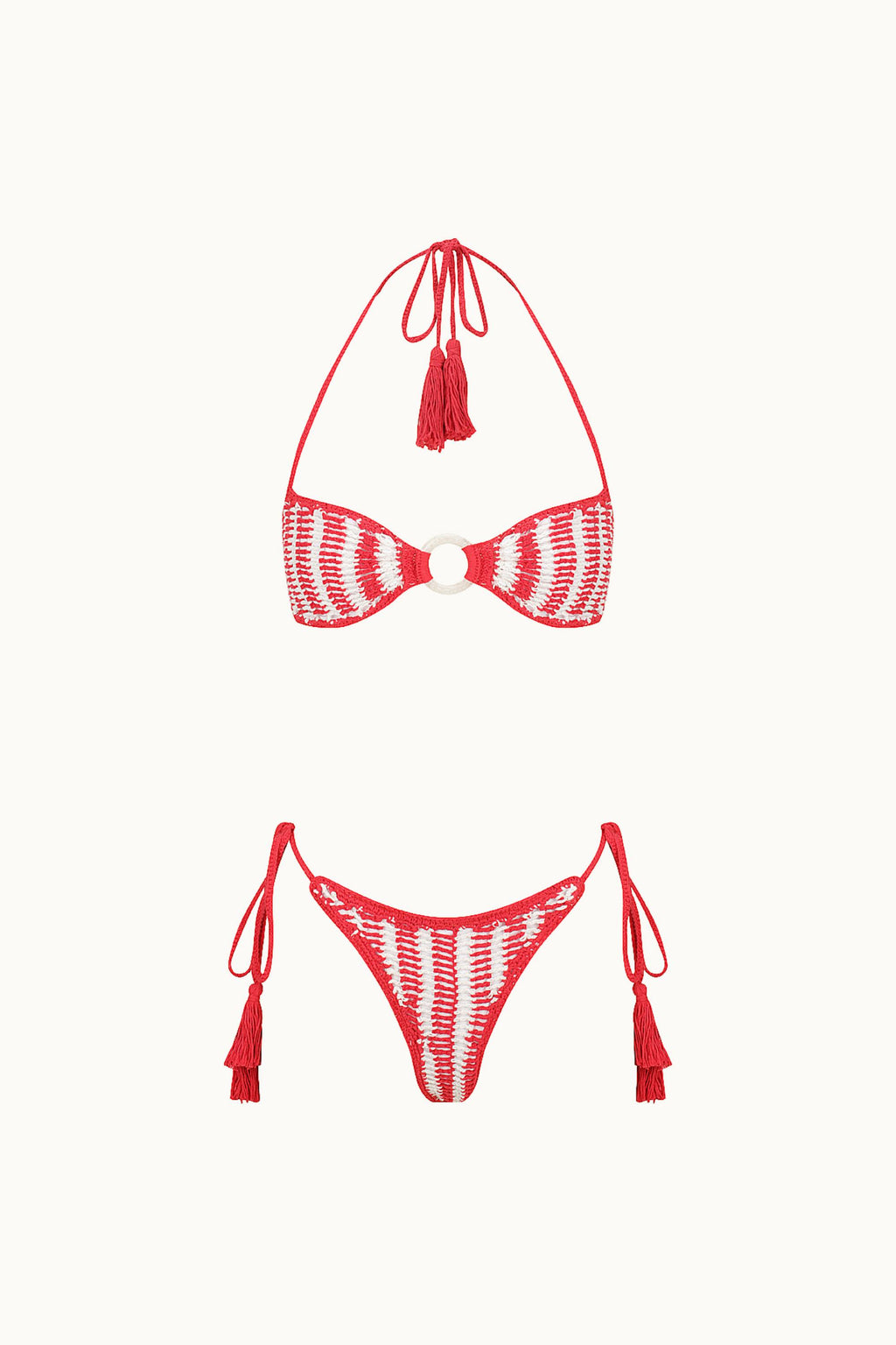 AÇAI CROCHET KINI BRIEF - CHERRY