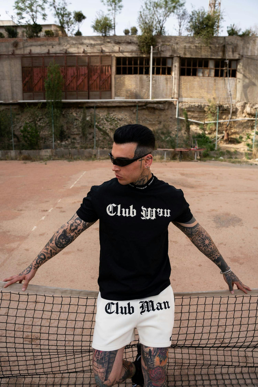 Clubman "BONE" Tee – Black/Cream