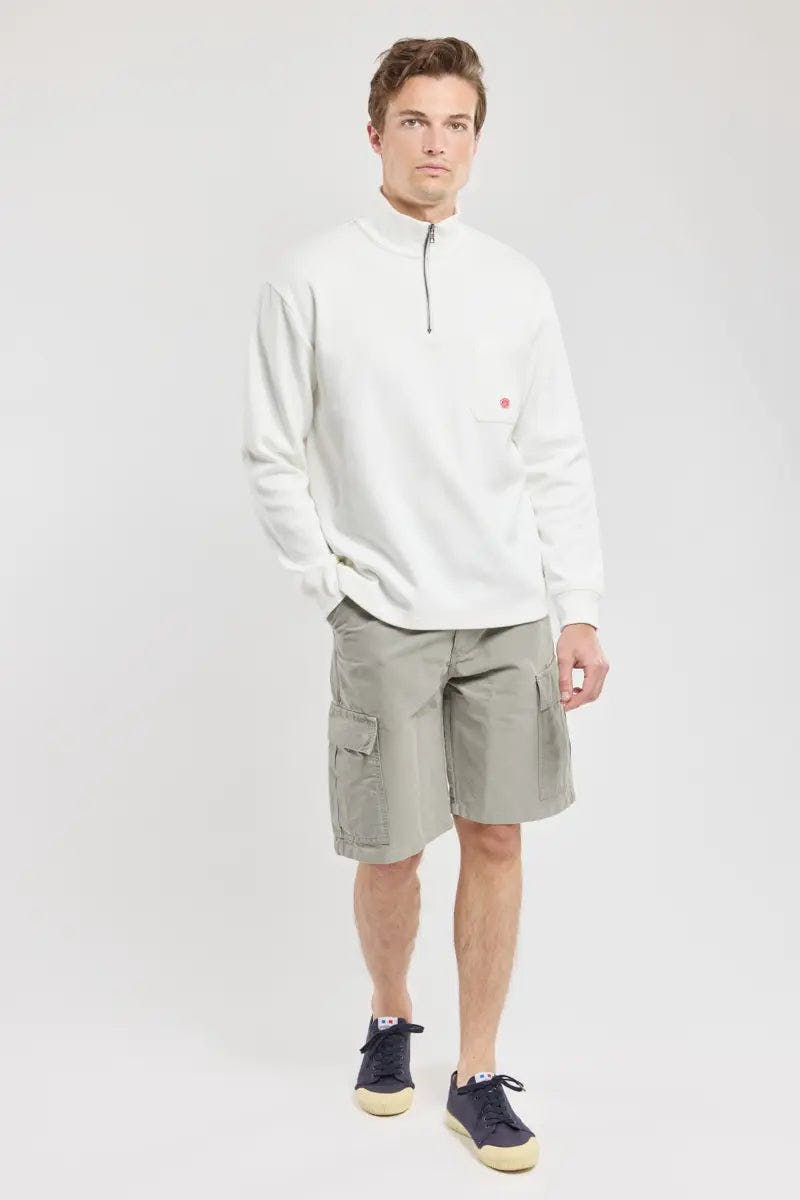 Armor Lux Heritage Cotton Quarter Zip in Milk