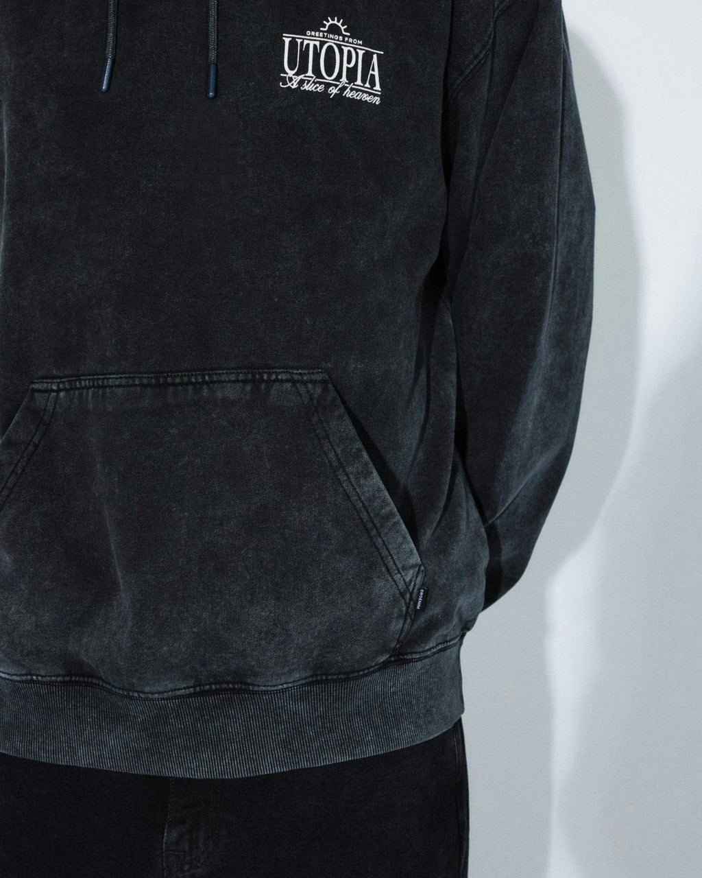 Aiden Hoodie - Washed Black Utopia