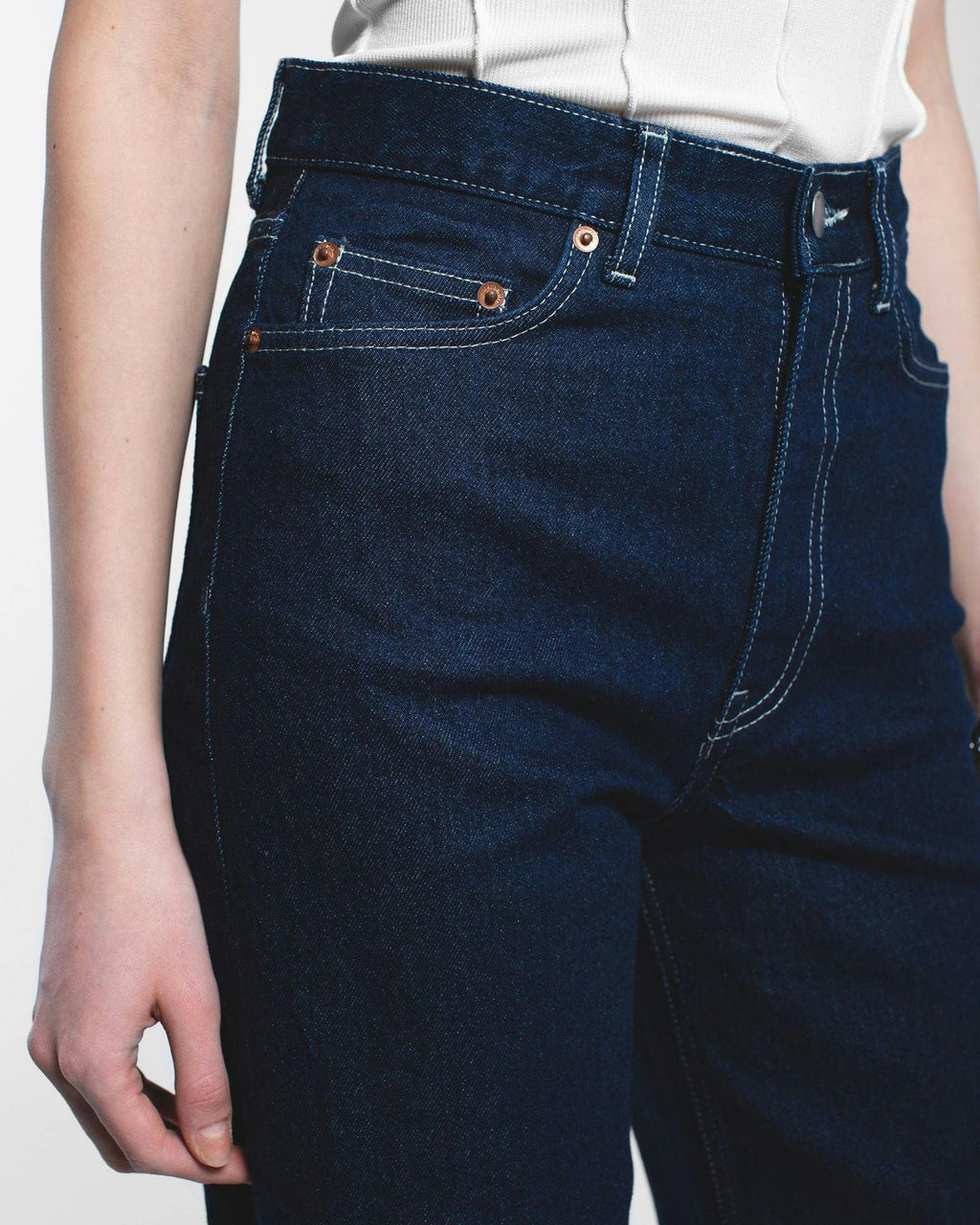 Echo High Straight Jeans - Bay Rinse Contrast