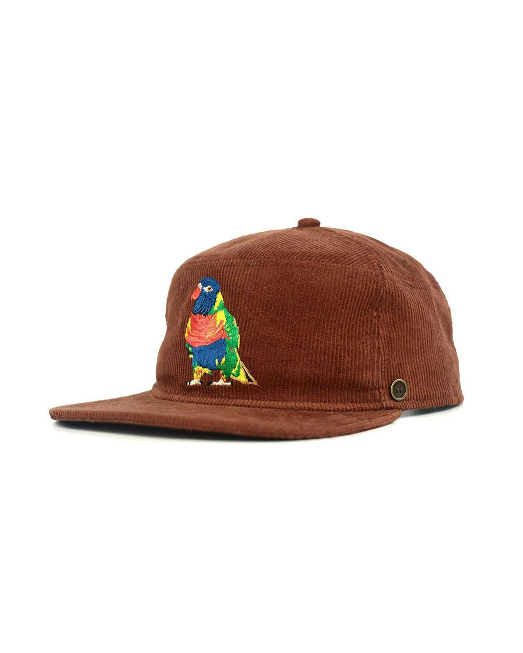 The Stash Cap - Rainbow Lorikeet -  Brown Corduroy