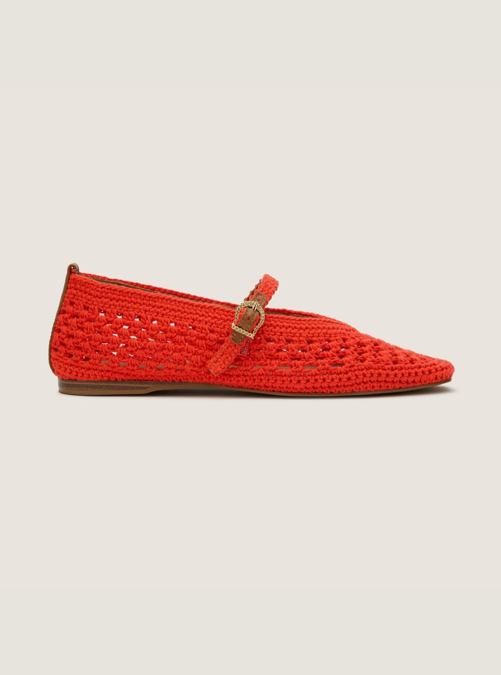 Clove Crochet Flat - Coral Red