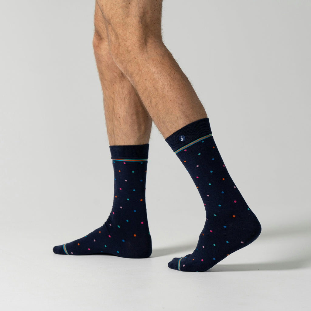 Navy Cosmic Polka Dots