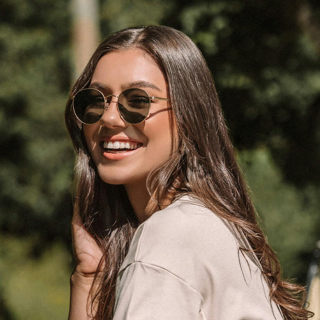 Heidi - Brushed Gold Brown Gradient Lens