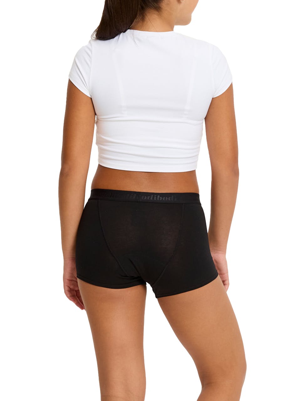Teen Hipster Period Boyshort Moderate 3 Pack Absorbency Black