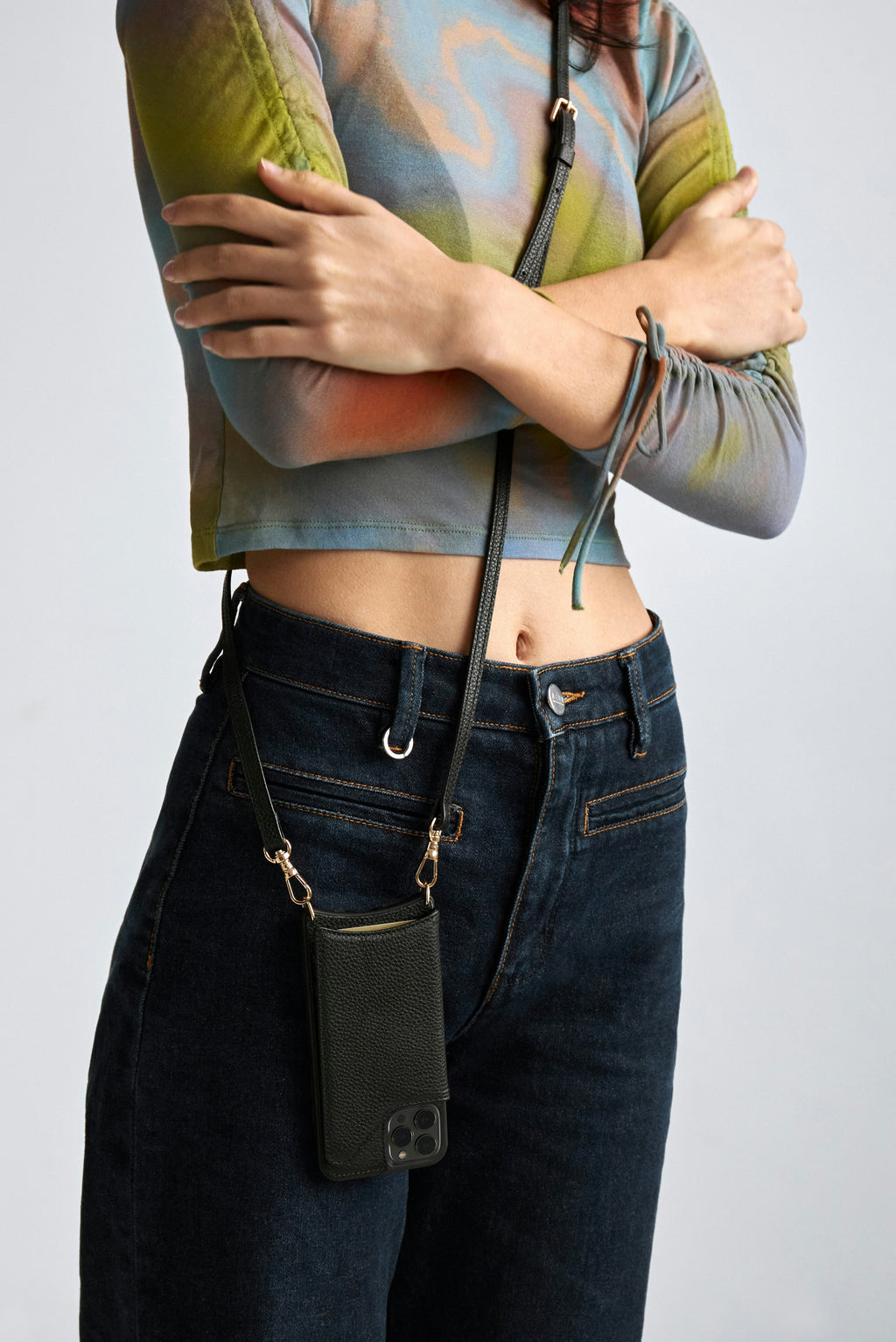 Crossbody iPhone Case | Black Gold