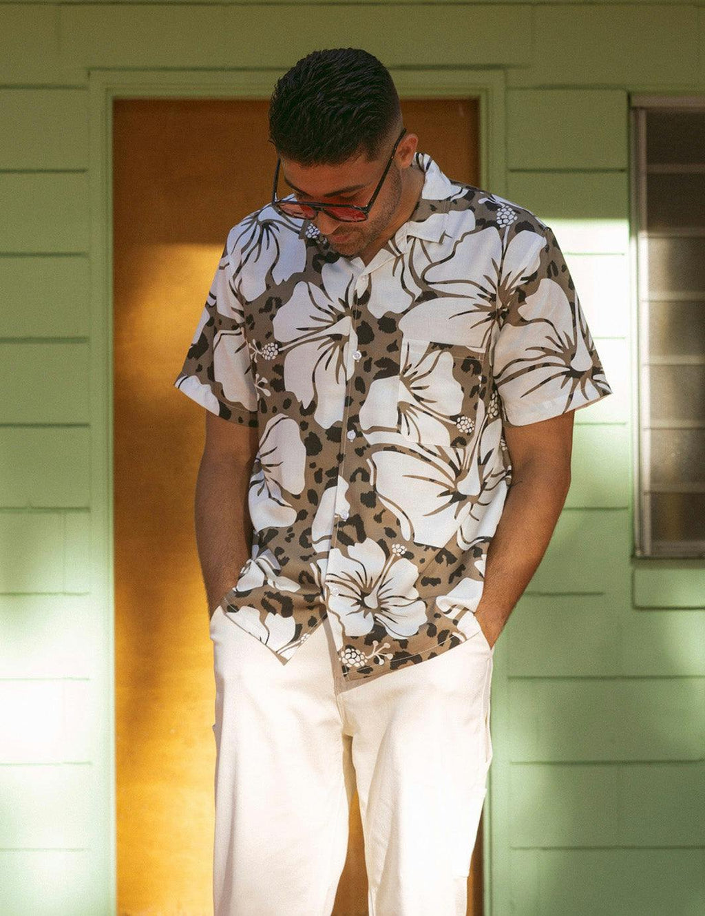 Hibiscus Leopard Buttonup