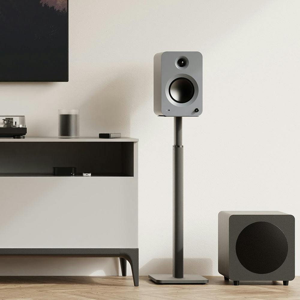 Kanto SPH Universal Height Adjustable Bookshelf Speaker Stands - Black, Pair