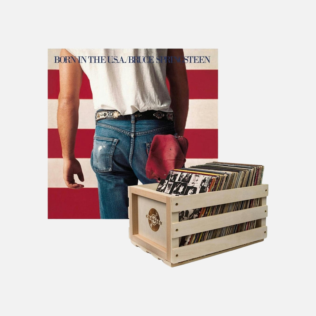 Crosley Record Storage Crate Bruce Springsteen Born In The U.S.A Vinyl Album Bundle