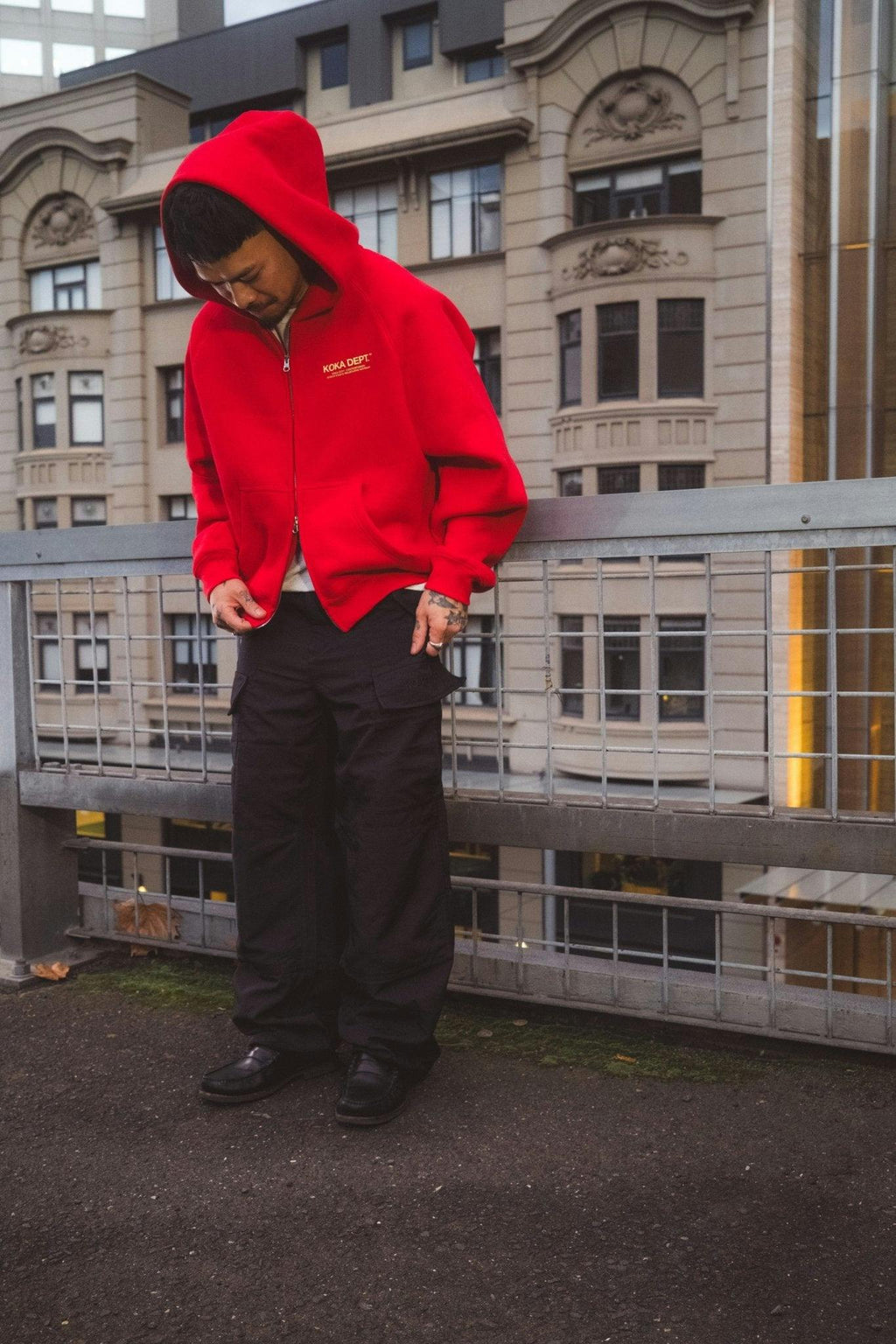 Core Zip Up Hoodie - Tonal Red
