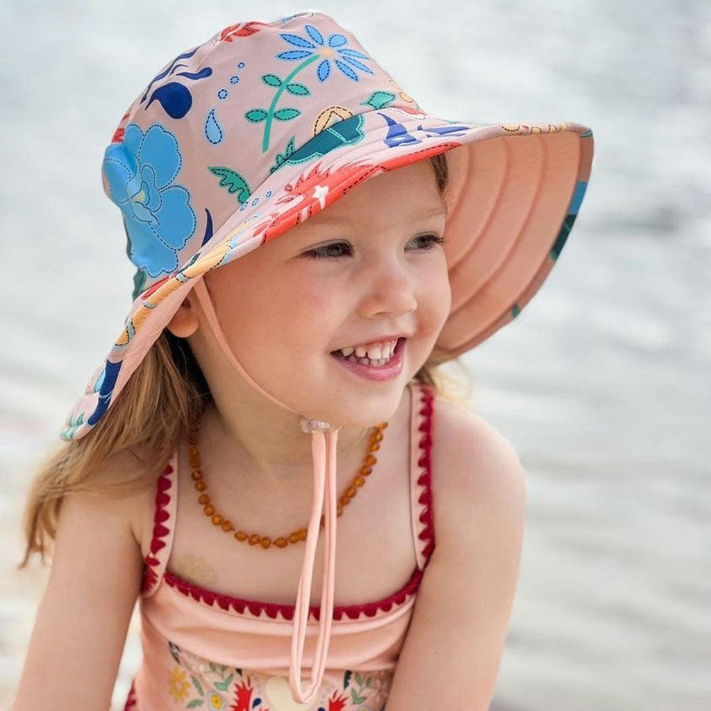 Tyoub Kids Wide Brim Bucket Hat Phoenix Vanilla
