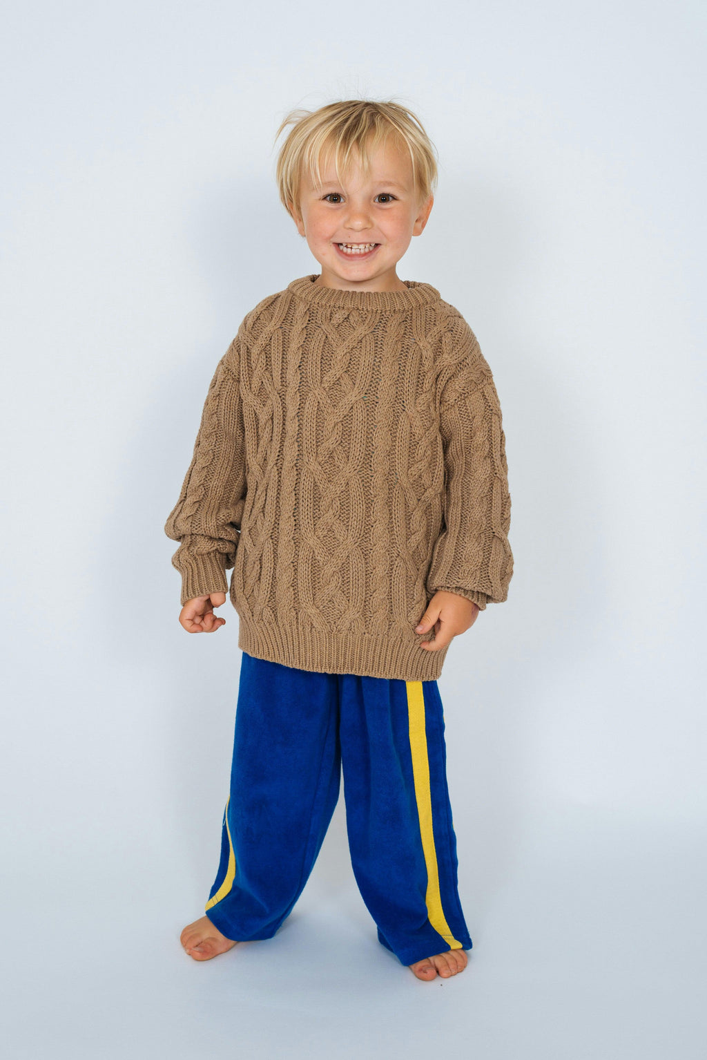 Kids Cable Knit in Mocha