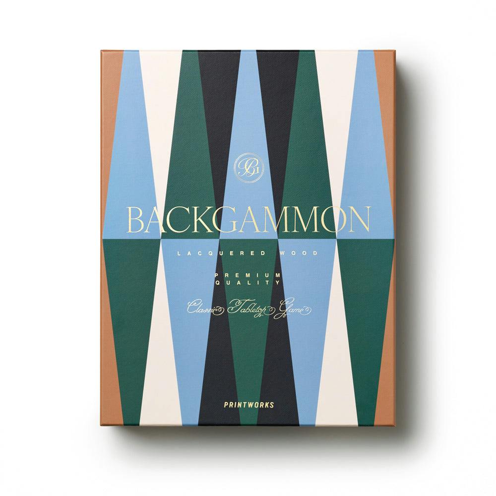 Printworks Lacquered Backgammon-Blue