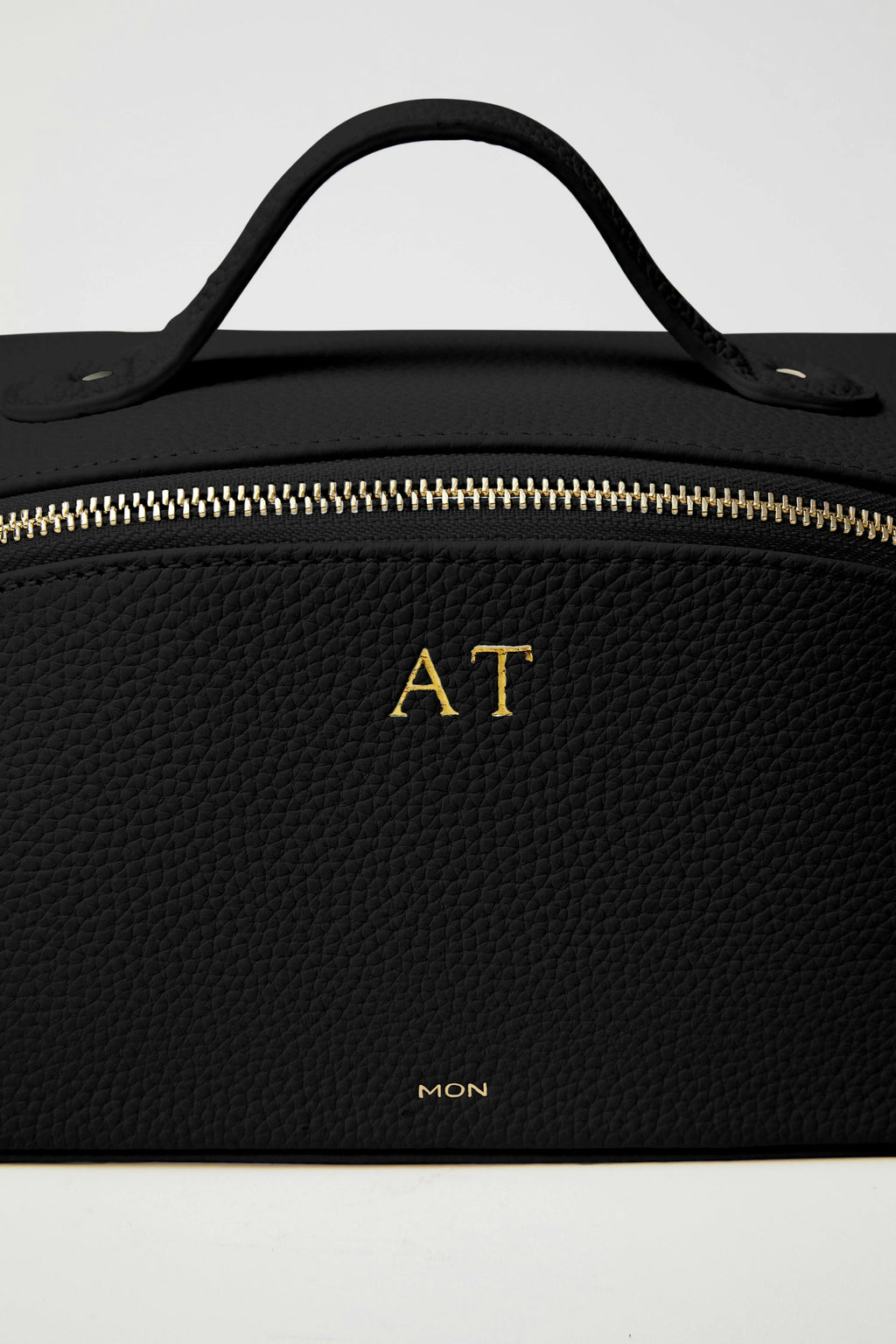 Leather Cosmetic Bag | Black Gold