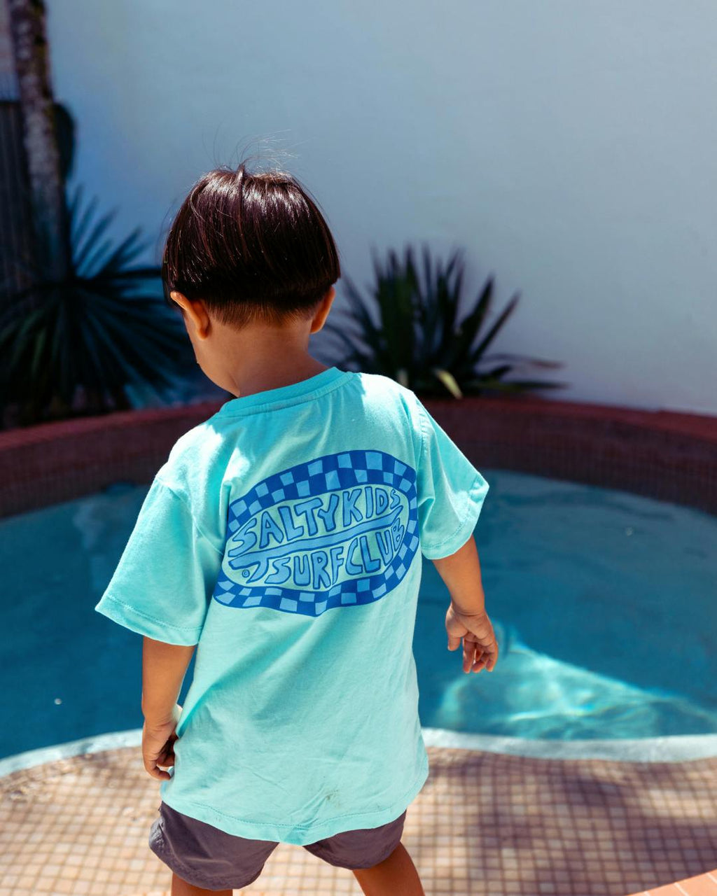 Salty Kids Surf Club Tee (Aqua Blue)