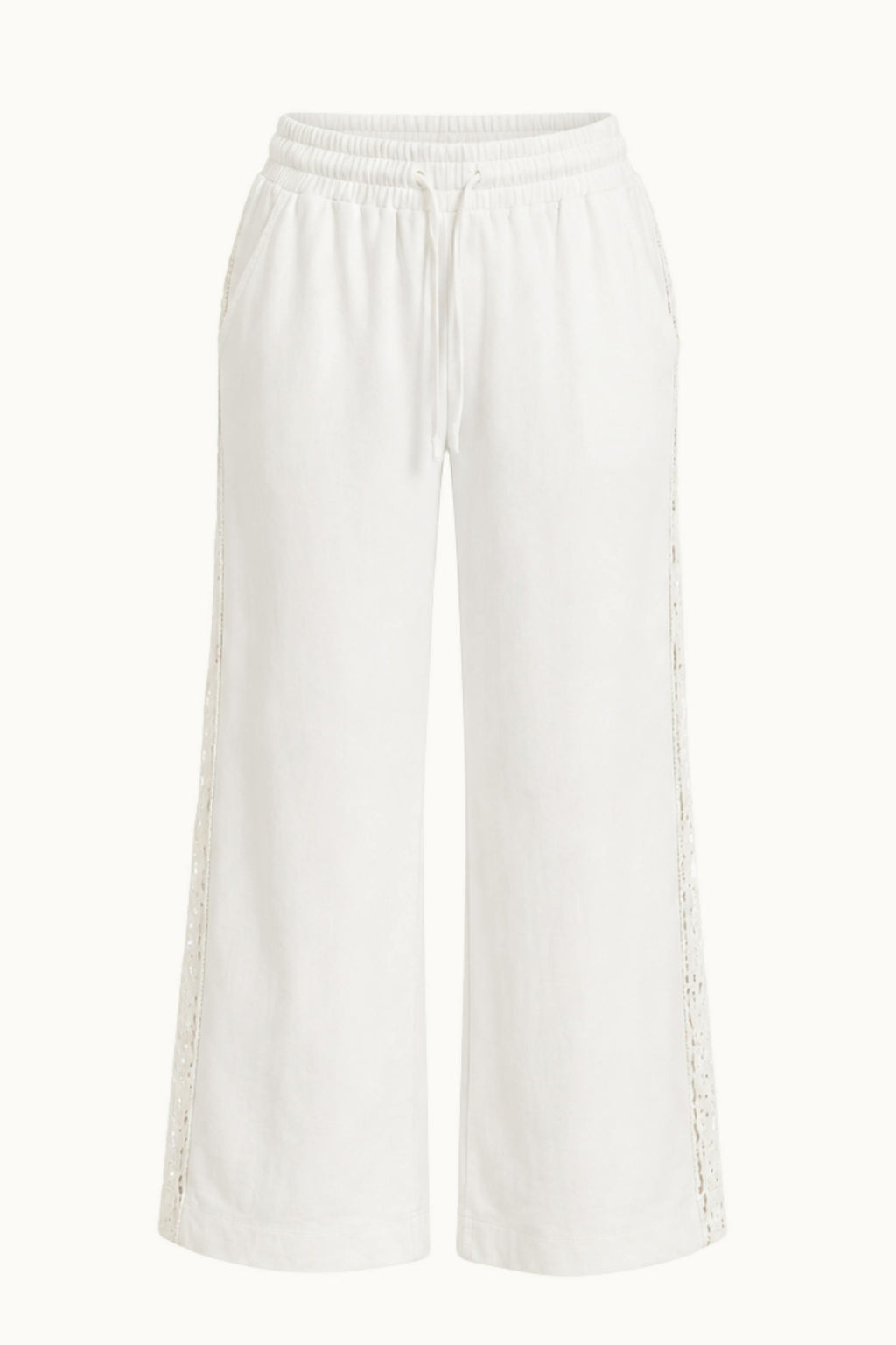 DRIFT CROCHET TRACK PANTS - CREAM
