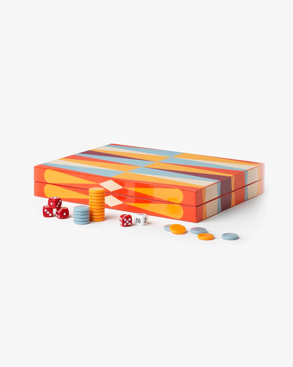 Printworks Lacquered Backgammon-Red
