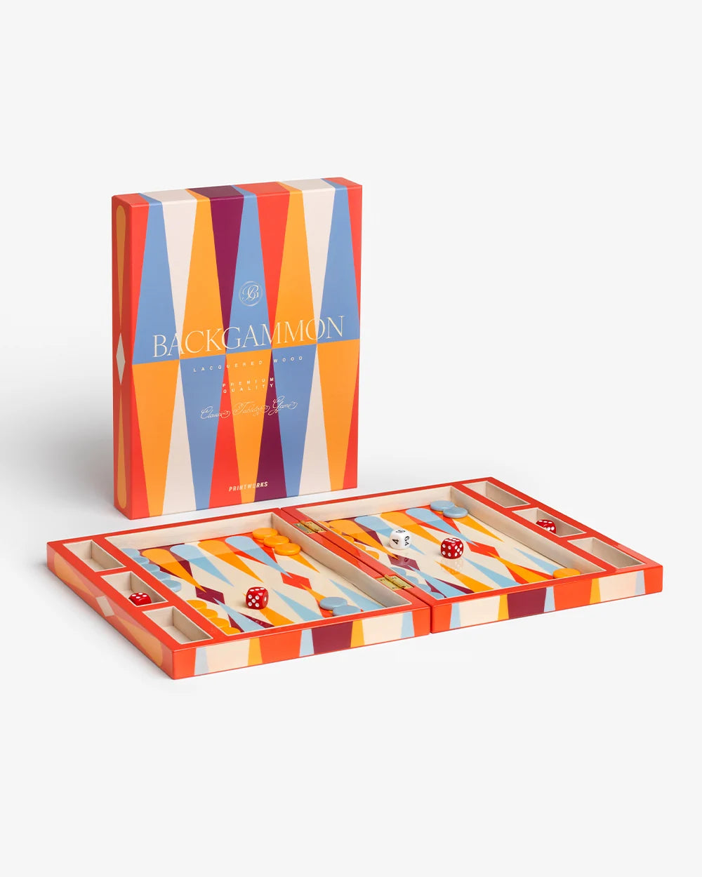 Printworks Lacquered Backgammon-Red