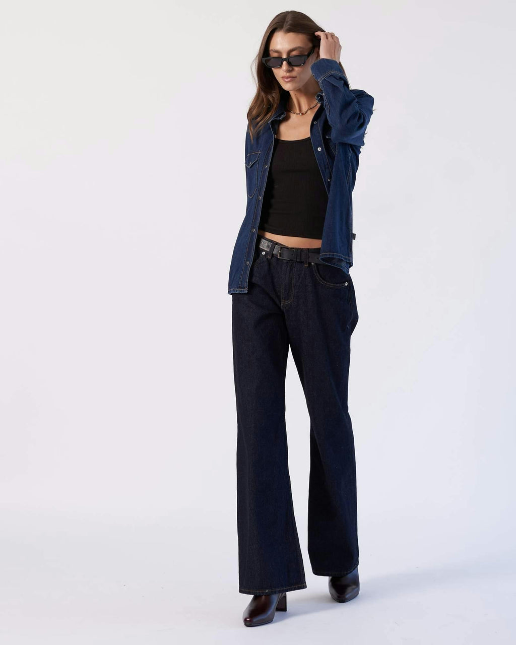 Rhue Low Wide Jeans TALL - Stream Rinse