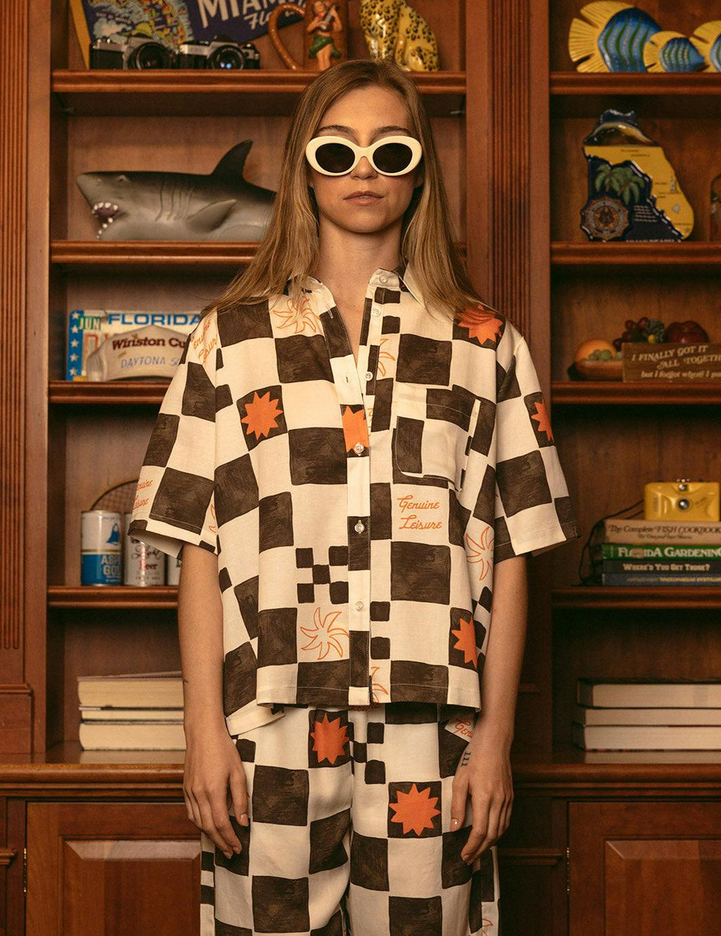 Check Crop Buttonup - Brown