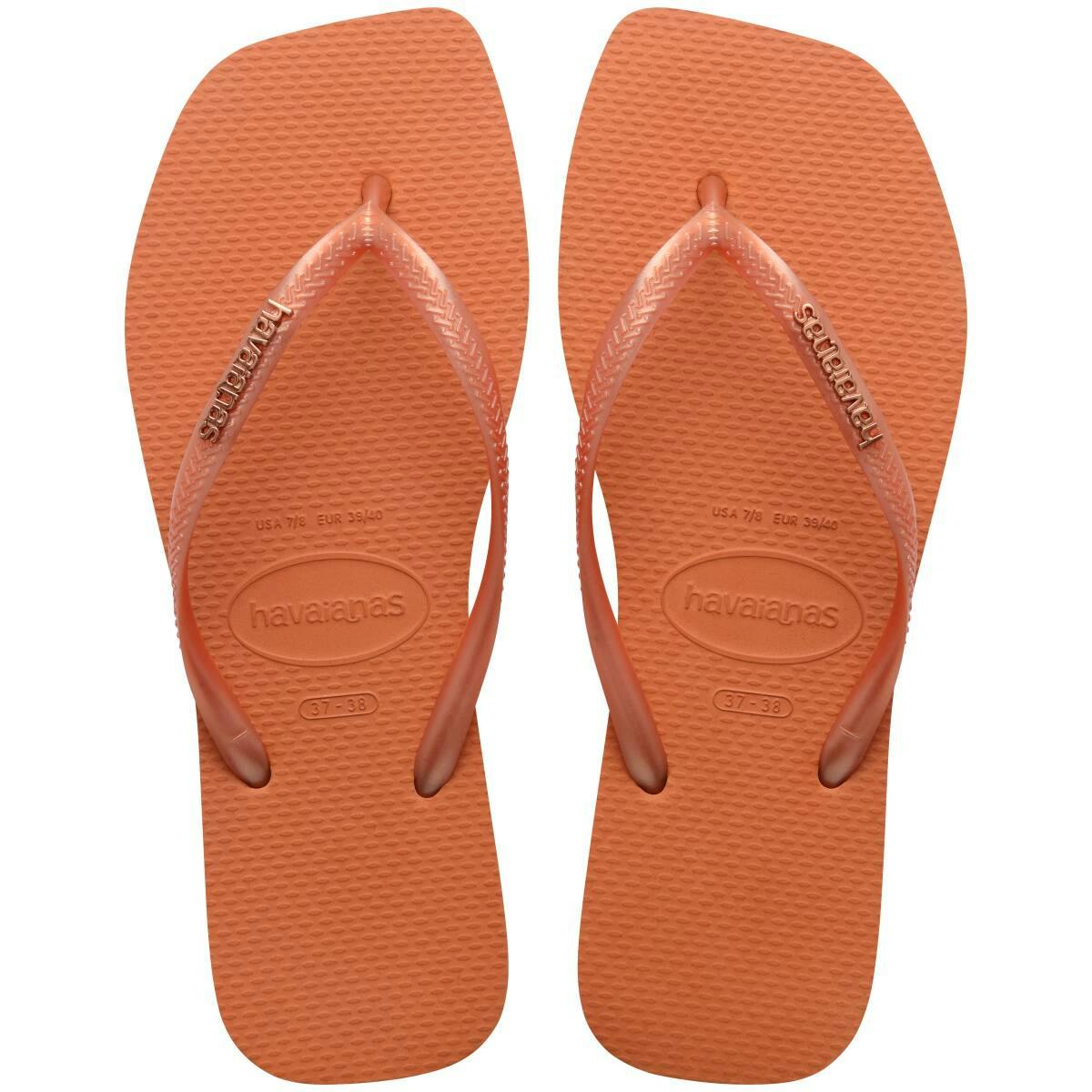 Slim Square Metal Logo Thongs