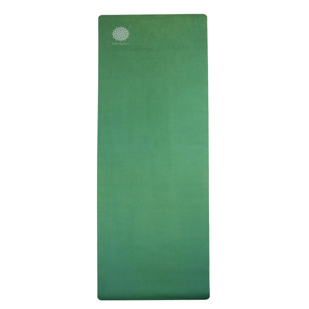 Mandala Yoga Mat Premium Bundle, Includes Yoga Mat 188cm H x 61cm W, Yoga Strap & Steel Hydration Bottle - Jade Green