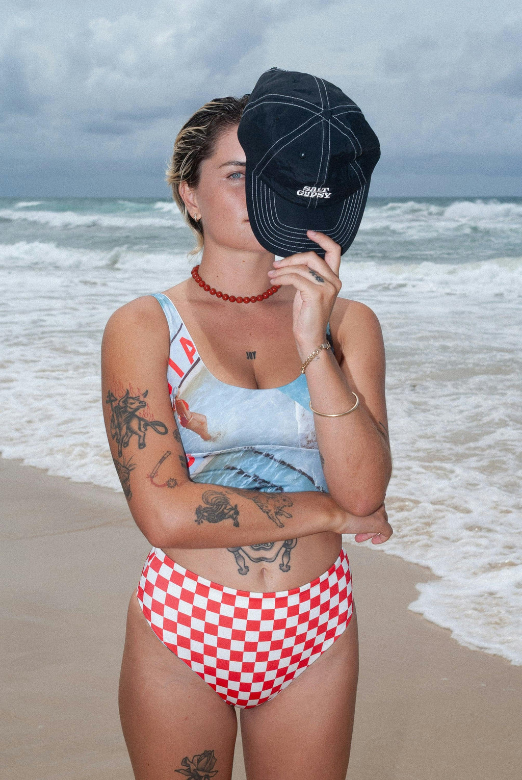 Drifter 2.0 Reversible Swim Bottoms - Oceania + Chilli Checkers